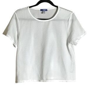 Aqua Athletic White Striped‎ Crop Top Size XS 📦